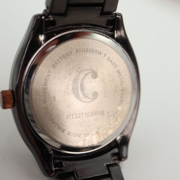 Charming Charlie Womens Two Tone Watch 39mm Black Rose Gold Tone w New Battery - Picture 14 of 14